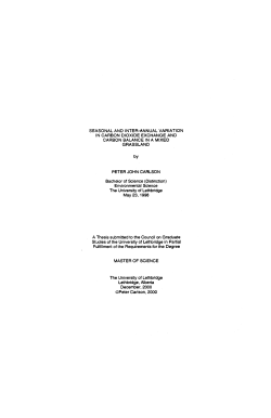 SEASONAL AND INTER-ANNUAL VARIATION IN CARBON