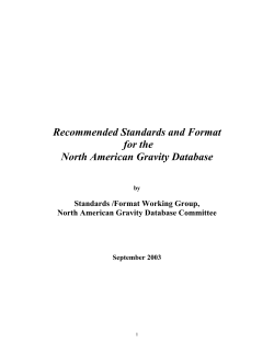 Standards/Format Working Group Final Report