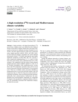 A high-resolution &delta;18O record and Mediterranean climate variability