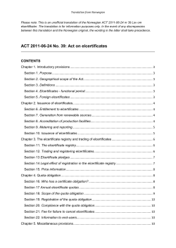 Act on elcertificates