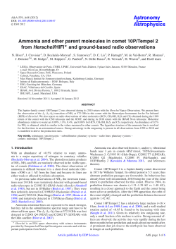Ammonia and other parent molecules in comet 10P/Tempel 2 from