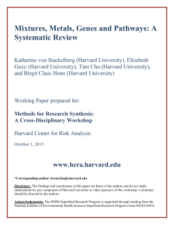 Mixtures, Metals, Genes and Pathways: A Systematic Review