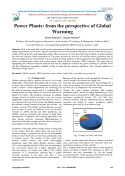 Power Plants: from the perspective of Global Warming