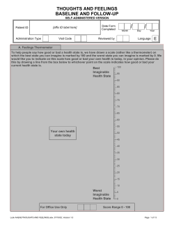 thoughts and feelings baseline and follow-up