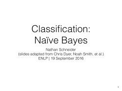 Classification: Na&iuml;ve Bayes