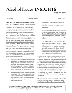 Alcohol Issues INSIGHTS - Beer Marketer`s Insights