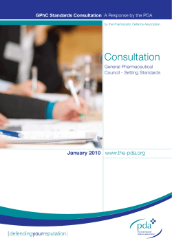 GPhC Standards Consultation - The Pharmacists` Defence Association