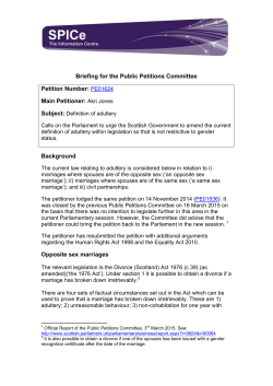 Petition Briefing - Scottish Parliament