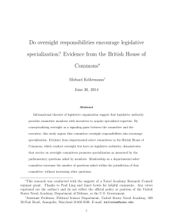 Do oversight responsibilities encourage legislative specialization