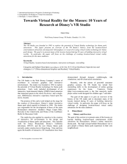 Towards Virtual Reality for the Masses