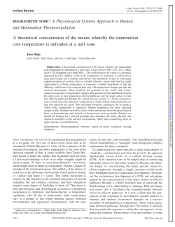 A theoretical consideration of the means whereby the mammalian