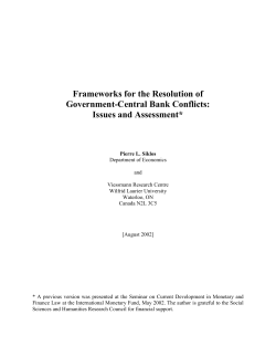 Frameworks for the Resolution of Government-Central Bank