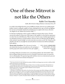 One of these Mitzvot is not like the Others