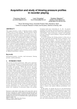 Acquisition and study of blowing pressure profiles