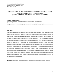 the economic analysis of the profitability of small