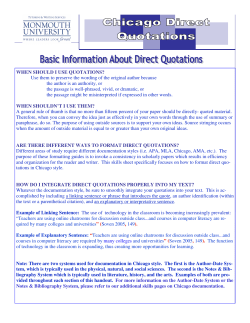 Chicago Style: Direct Quotations