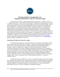 Marriage Equality in Immigration Law: Immigration Benefits for Same