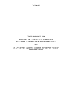 Trade Mark Inter Partes Decision (O/324/13)