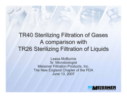 TR40 Sterilizing Filtration of Gases A comparison with TR26