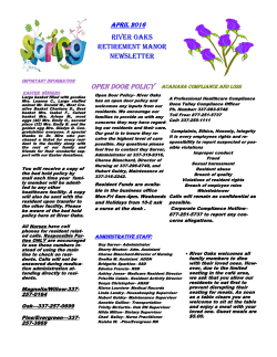 Open Door Policy - River Oaks Retirement Manor