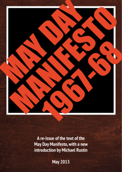 A re-issue of the text of the May Day Manifesto, with a new