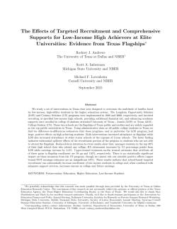 The Effects of Targeted Recruitment and Comprehensive Supports