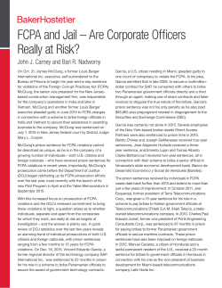 FCPA and Jail &ndash; Are Corporate Officers Really at Risk?