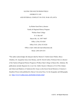 George W. Lee and Internal Conflict in Civil War Atlanta