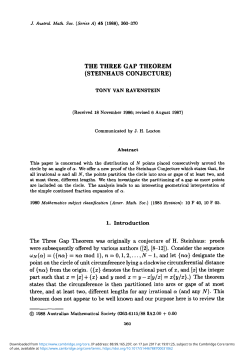 The Three Gap Theorem (Steinhaus Conjecture)
