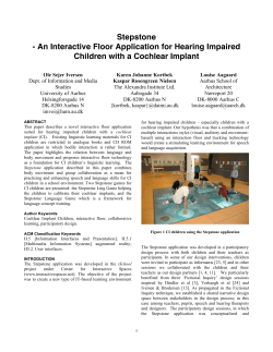 Stepstone - An Interactive Floor Application for Hearing Impaired