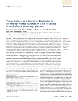 Tissue Culture as a Source of Replicates in Nonmodel Plants