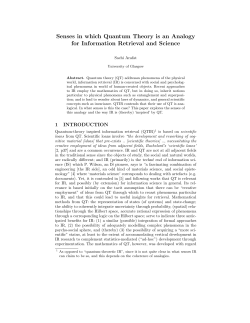 Senses in which Quantum Theory is an Analogy for Information