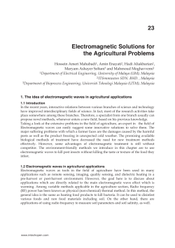 Electromagnetic Solutions for the Agricultural Problems