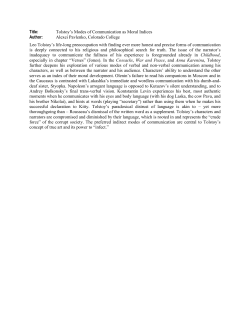 Tolstoy`s Modes of Communication as Moral Indices