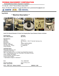 Machine Description ** YEOMAN MACHINERY