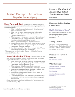 Lesson Excerpt: The Roots of Popular Sovereignty