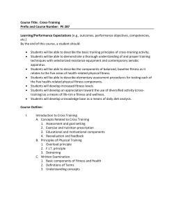 Course Title: Cross-Training Prefix and Course Number: PE 287