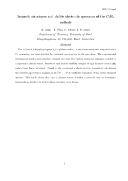 Isomeric structures and visible electronic spectrum