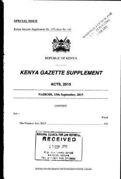 Finance Act 2015 - Association of Kenya Insurers