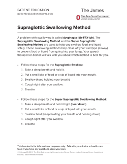 Supraglottic Swallowing Method - OSU Patient Education Materials