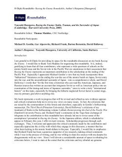Racing the Enemy Roundtable, Author`s Response - H-Net