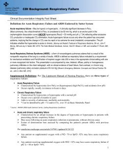 CDI Background: Respiratory Failure