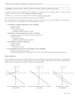 Precalculus: Solving Systems of Equations and Systems of