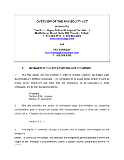 Fact Sheet &ndash; Overview of the Pay Equity Act