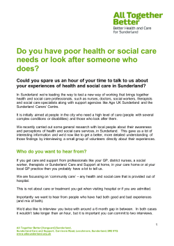 Do you have poor health or social care needs or look after someone