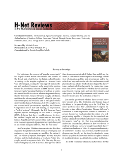 Slavery as Sovereign - H-Net