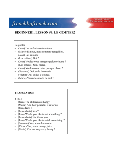 Beginner1. Lesson #9. Le go&ucirc;ter2
