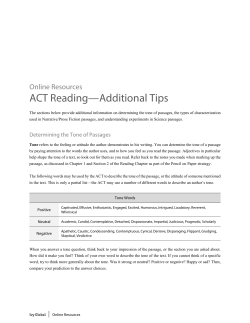 ACT Reading&mdash;Additional Tips