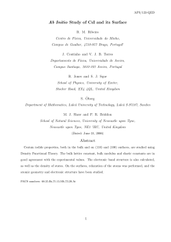 Ab Initio Study of CsI and its Surface Abstract
