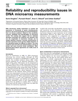 Reliability and reproducibility issues in DNA microarray measurements